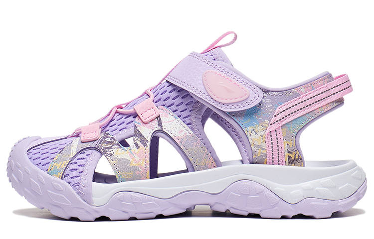 Li-Ning YOUNG Li Ning YOUNG Trekking 1.5m Sports Life Collection Color Block Sandal Purple Teenagers