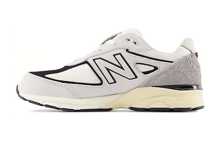 New Balance New Balance NB 990 V4 Cushioning, Wear Resistant Kids Lifestyle Shoes Gray White Black Standard Teenagers