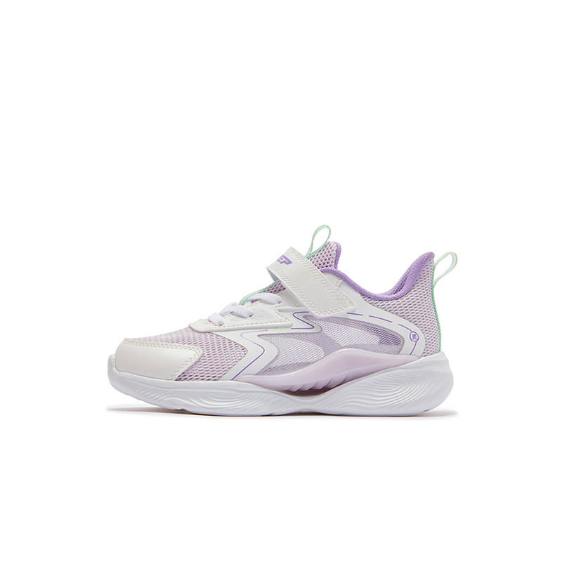 XTEP Slip Resistant Abrasion Resistant Low top Running Shoes Classic White With A Hint Of Purple Kids'