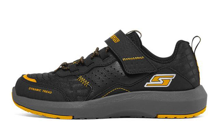 Skechers Dynamic Tread Sports Kids Lifestyle Shoes Black Yellow Teenagers