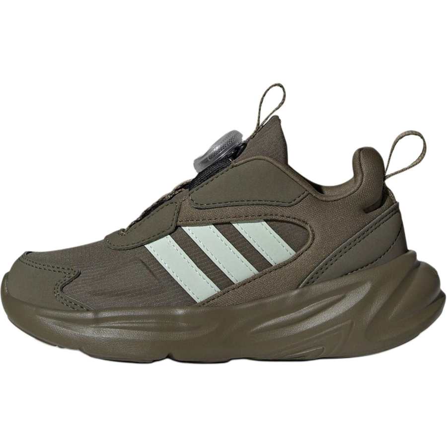Adidas Adidas Ozelle Fabric Abrasion Resistant Low top Kids Lifestyle Shoes Olive Green Kids'