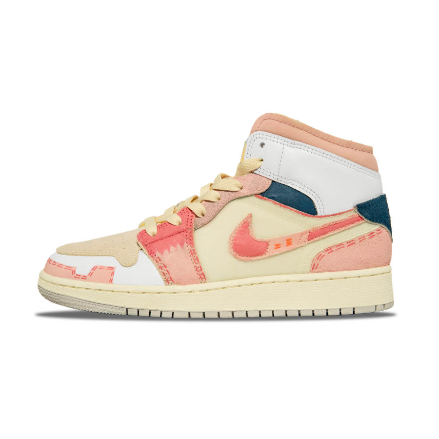 Jordan Jordan Air Jordan 1 Slip Resistant Mid top Children's Basketball Shoes Brick Red Teenagers