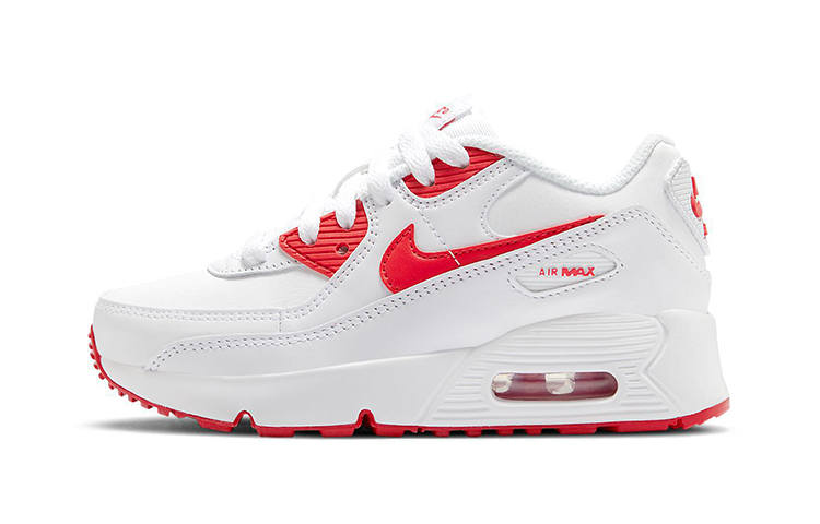 Nike Nike Air Max 90 Kids Lifestyle Shoes White Red Children Aged 3 7 Years Old