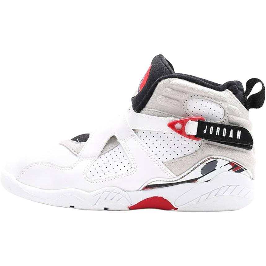 Jordan Jordan Air Jordan 8 Mid top Children's Basketball Shoes White Children Aged 3 7 Years Old