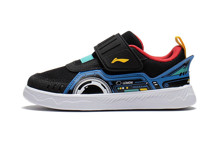 Li-Ning YOUNG Li Ning YOUNG Slip Resistant Cushioning Abrasion Resistant Kids Lifestyle Shoes Black Children Aged 3 7 Years Old
