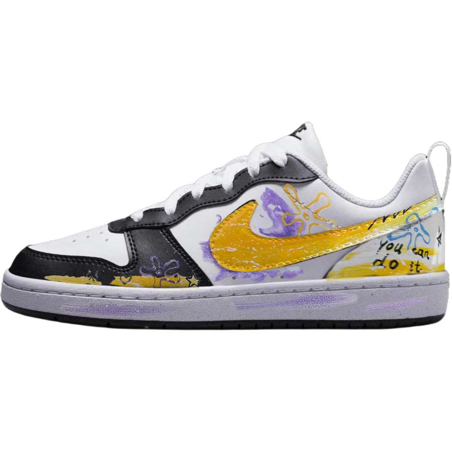 Nike Nike Court Borough Coral Leather Slip Resistant Abrasion Resistant Balance Low top Kids' Skateboarding Shoes
