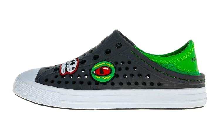 Skechers Guzman Steps Cushioning Abrasion Resistant Cushioning, Wear Resistant Children's Sandals Black Green Teenagers