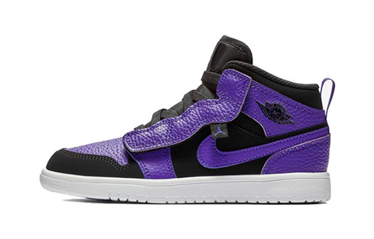 Jordan Jordan Air Jordan 1 Mid Alt Mid top Children's Basketball Shoes Purple Black Children Aged 3 7 Years Old