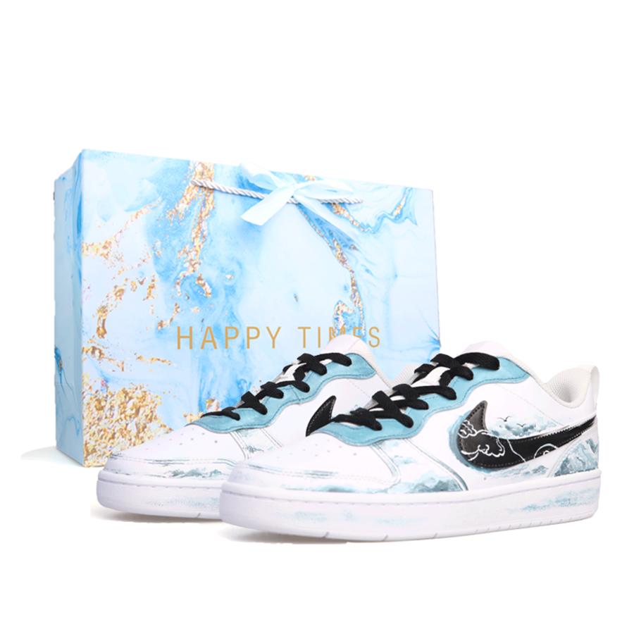 Nike Nike Court Borough Low 2 Leather Slip Resistant Abrasion Resistant Low top Kids' Skateboarding Shoes Jasper Teenagers