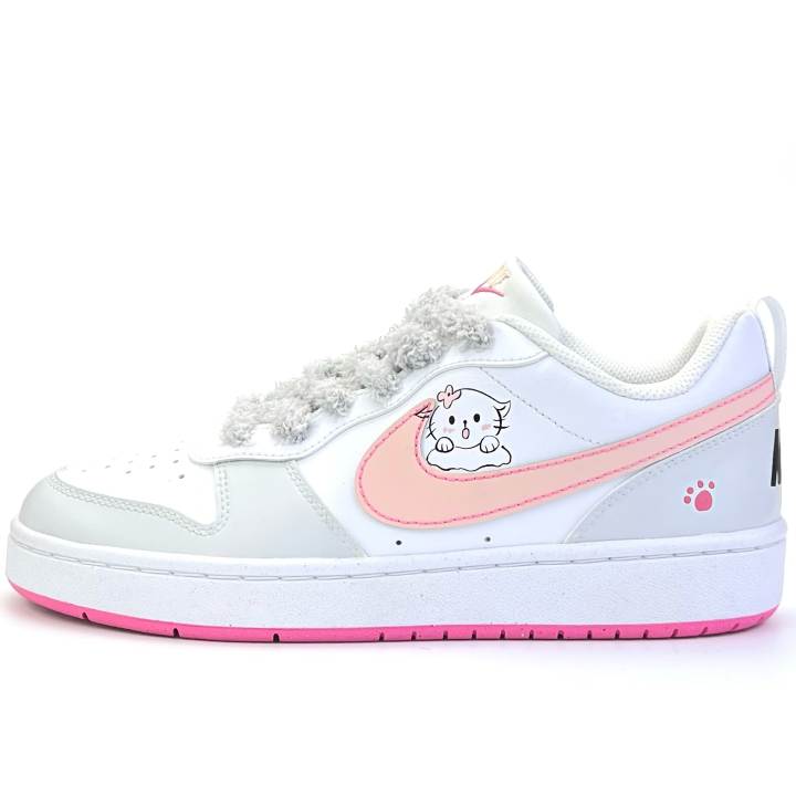 Nike Nike Court Borough Leather Slip Resistant, Abrasion Resistant, Lightweight, Cushioning, Height Increasing Low top