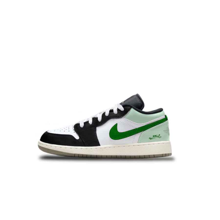Jordan Jordan Air Jordan 1 LOW Slip Resistant Cushioning Abrasion Resistant Low top Children's Basketball Shoes Emerald