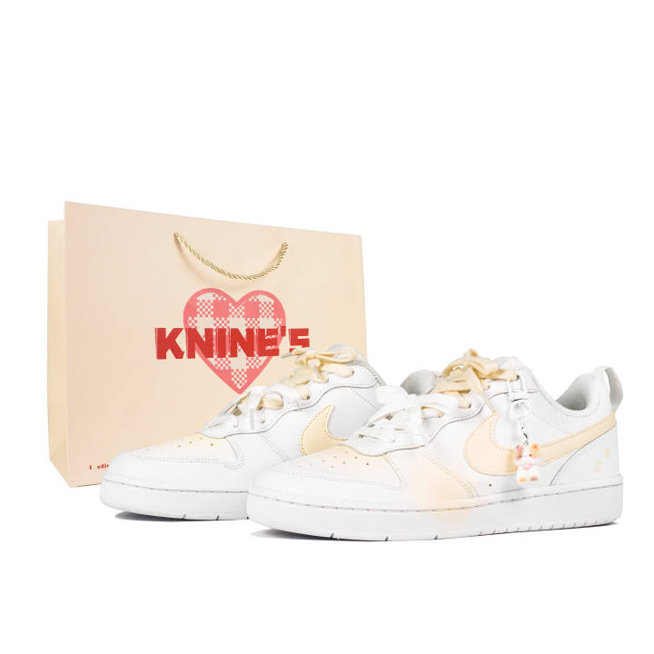 Nike Nike Court Borough Low top Skateboard Shoes White Yellow GS