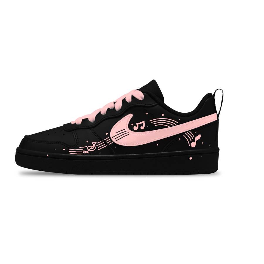 Nike Nike Court Borough Pink Sound Leather Slip Resistant Abrasion Resistant Low top Kids' Skateboarding Shoes Unisex