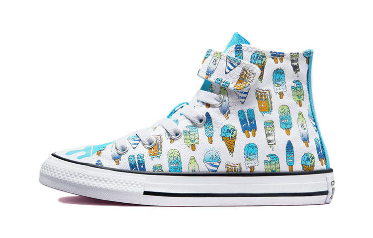 Converse Chuck Taylor All Star High top Kids Canvas Shoes White Blue Children Aged 3 7 Years Old
