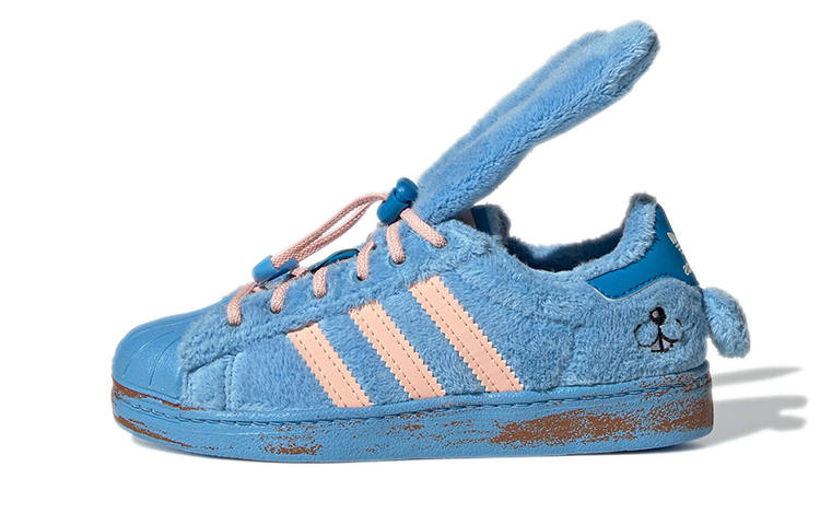 Adidas Originals Melting Sadness x Adidas Originals SUPERSTAR 360 Comfortable Breathable Low top Skateboard Shoes Blue Rabbit