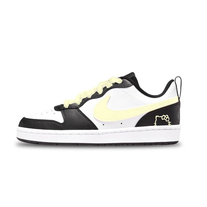 Nike Nike Court Borough Low top Kids' Skateboarding Shoes White Black Yellow Unisex