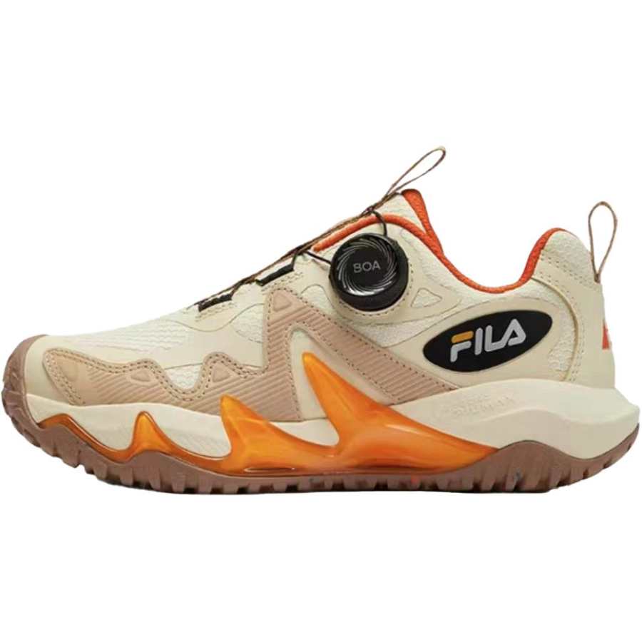 FILA KIDS BOA Slip Resistant Abrasion Resistant Low top Kids' Outdoor Shoes Brown Teenagers