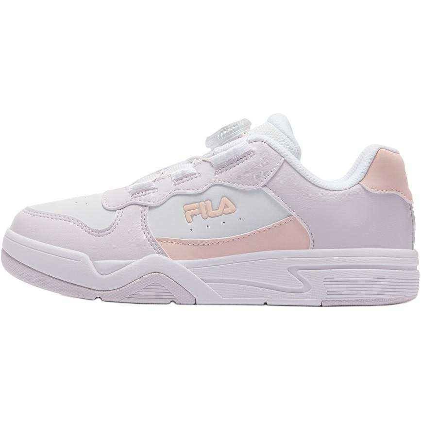 FILA KIDS Heritage FHT Synthetic Leather, Textile Low top Kids' Skateboarding Shoes White/Snail Pink Teenagers