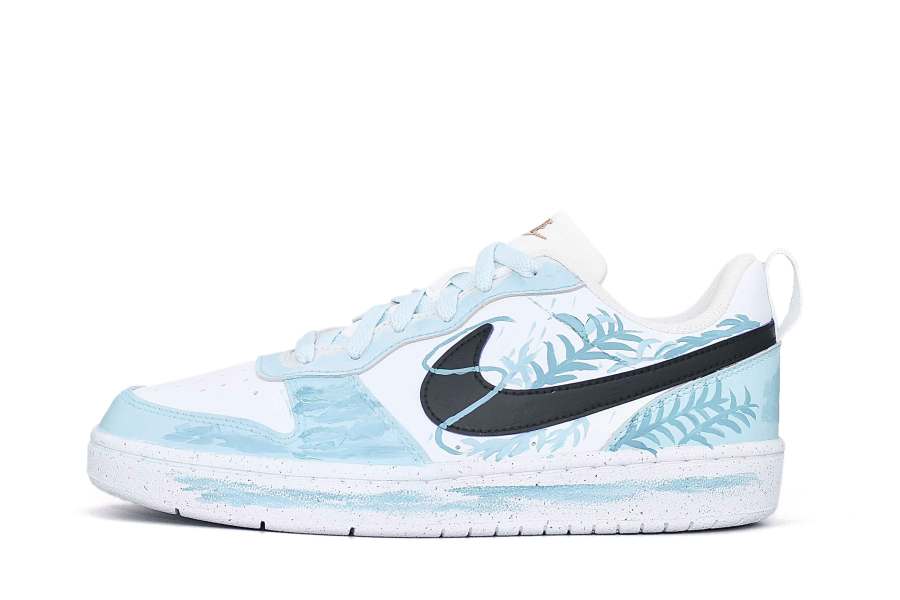 Nike Nike Court Borough Green Bamboo Leather Slip Resistant Abrasion Resistant Low top Kids' Skateboarding Shoes Light Green