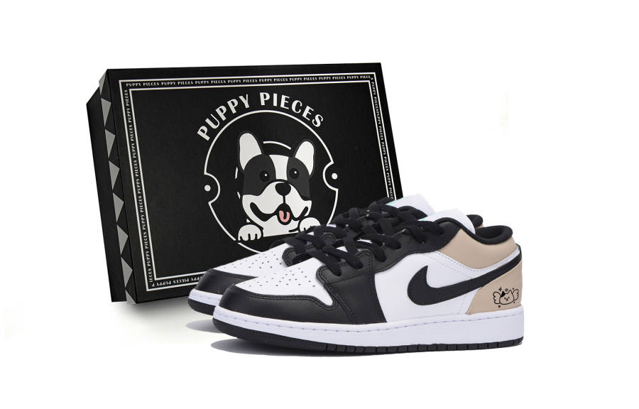 Jordan Jordan Air Jordan 1 Slip Resistant Low top Children's Basketball Shoes Black Brown Teenagers
