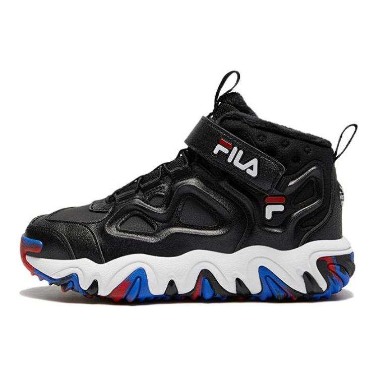 FILA KIDS Comfortable Slip Resistant Abrasion Resistant Low top Kids Lifestyle Shoes Black White Kids'