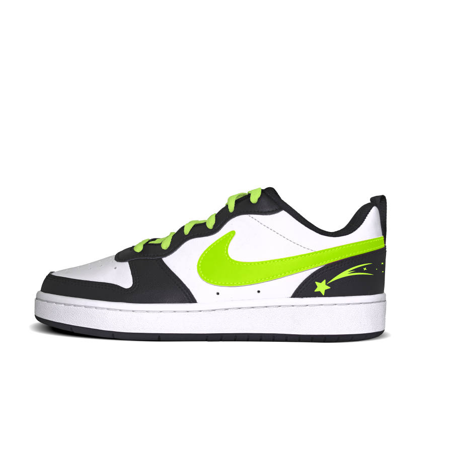 Nike Nike Court Borough Green Flash Shooting Stars Synthetic Leather Low top Skateboard Shoes Neon Green Kids'