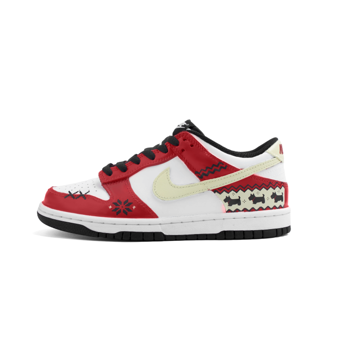 Nike Nike Dunk Leather Slip Resistant Lightweight Cushioning Low top Kids' Skateboarding Shoes Red Teenagers