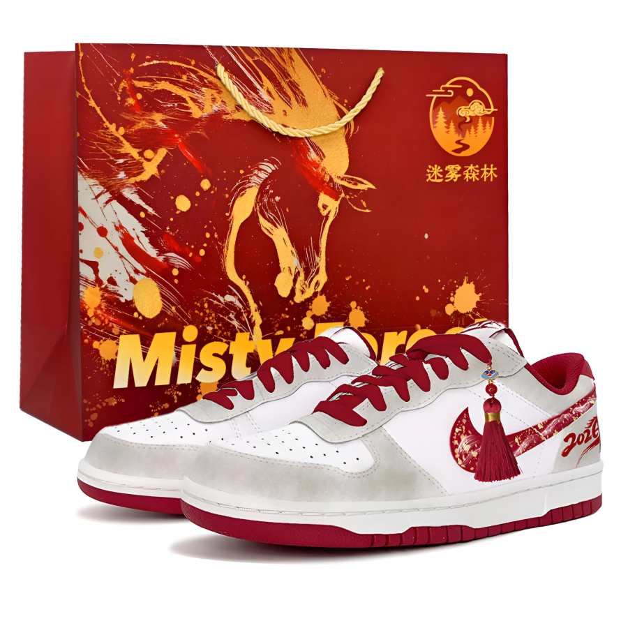 Nike Nike Big Galloping Horse Red Gold, Year Of The Horse, Shopping Bag Low top Skateboard Shoes Men's Red