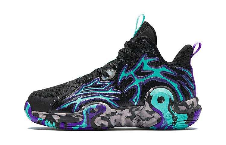 Antakids Candle Dragon Synthetic Leather Game Ready Abrasion Resistant Breathable Mid top Basketball Shoes Dream Purple