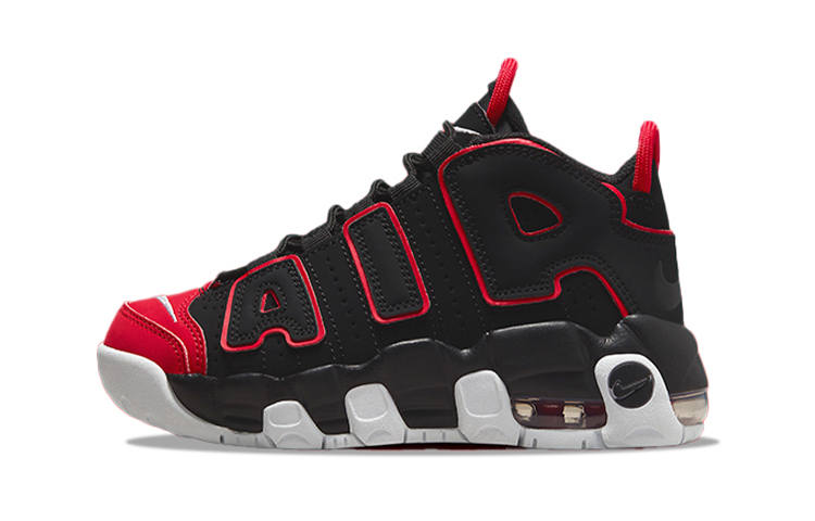 Nike Nike Air More Uptempo Pippen Slip Resistant Mid top Children's Basketball Shoes Red Black Children Aged 3 7 Years Old
