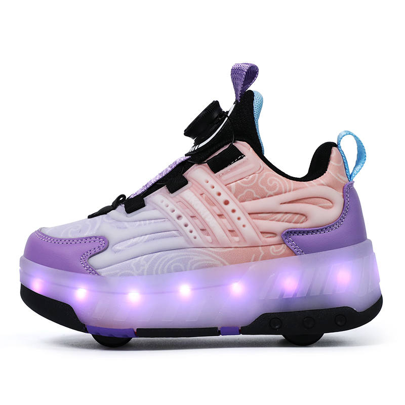 BKG Abrasion Resistant Breathable Mesh Casual Shoes Black Purple Moon Kids'