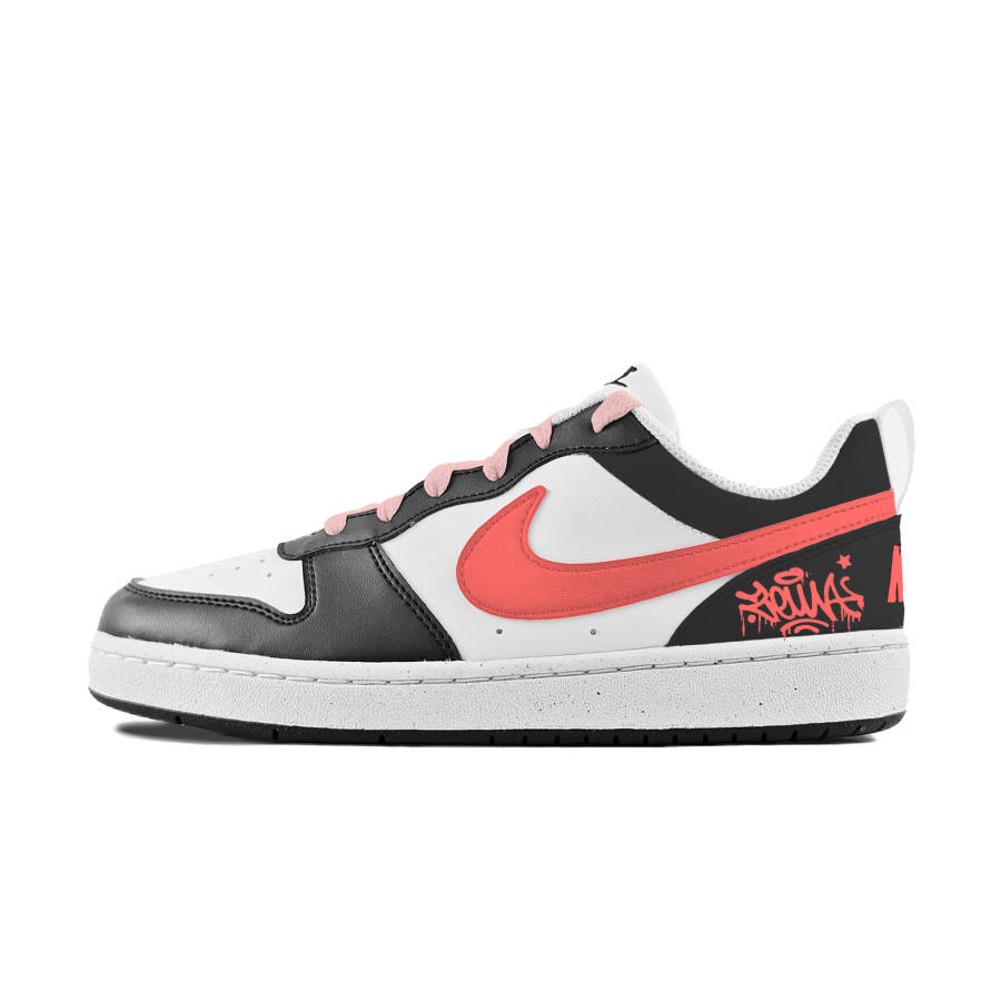Nike Nike Court Borough Slip Resistant Abrasion Resistant Low top Kids' Skateboarding Shoes White Teenagers