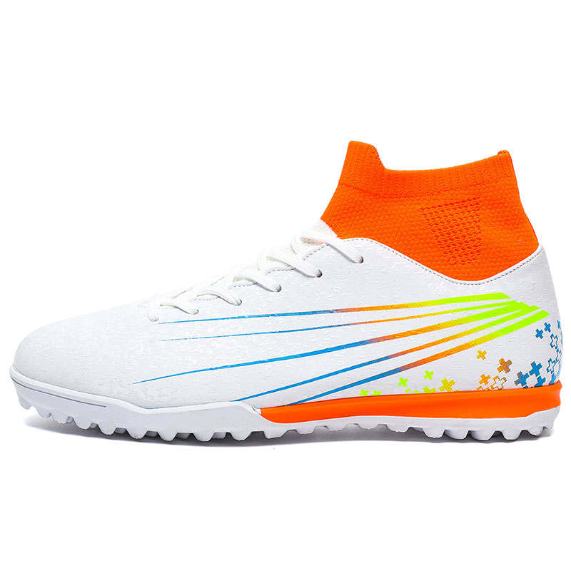 RUIYUNKA PU Polyurethane Slip Resistant Support High top Kids' Soccer Shoes Teenagers