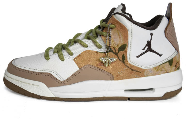 Jordan Jordan Courtside 23 Synthetic Leather Mid top Children's Basketball Shoes White Unisex