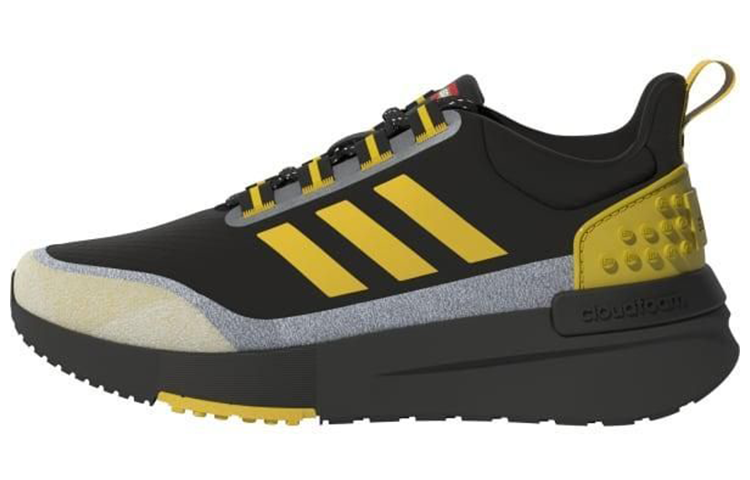 Adidas LEGO x Adidas Fabric Cushioning Slip Resistant Abrasion Resistant Low top Running Shoes Black Yellow Kids'