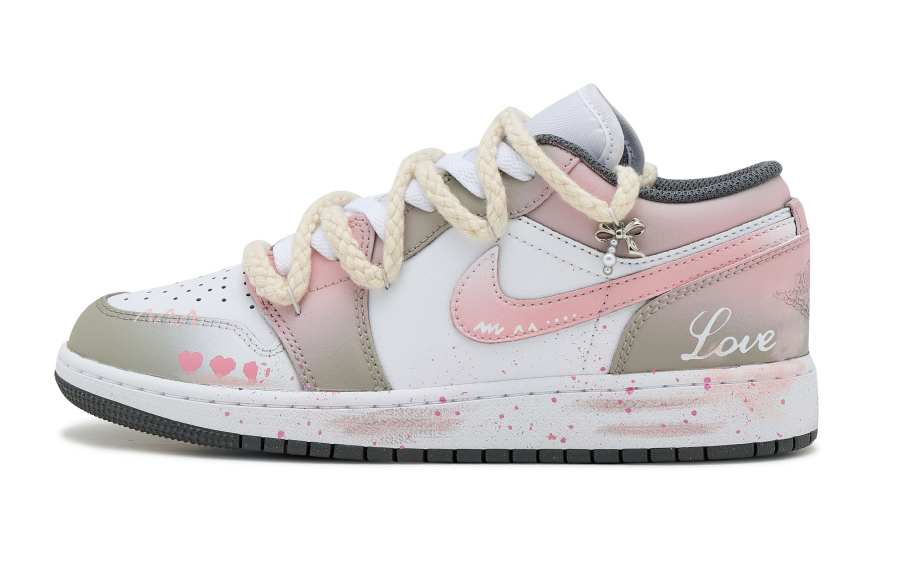 Jordan Jordan Air Jordan 1 Daydreamer SAML Low 'Iron Grey' Slip Resistant Low top Kids' Shoes Pink White Teenagers