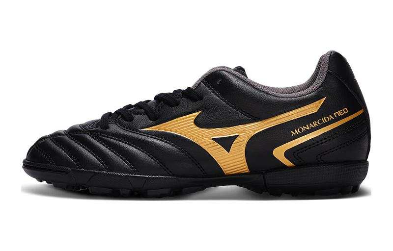 Mizuno Abrasion Resistant Low top Kids' Soccer Shoes Black Gold