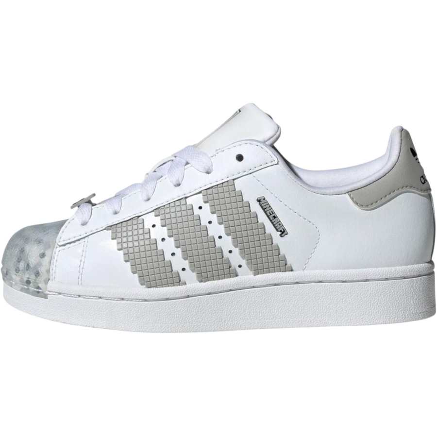 Adidas Originals Minecraft x Adidas Originals SUPERSTAR Low top Kids' Skateboarding Shoes White Teenagers