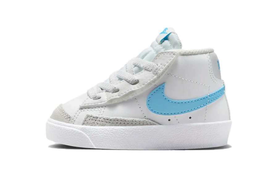 Nike Nike Blazer '77 Cushioning, Wear Resistant Mid top Toddler Shoes White Blue Infant And Toddler