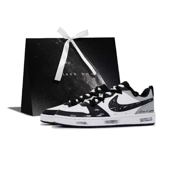 Nike Nike Court Borough Black Gray Shadow Leather Cushioning Abrasion Resistant Cushioning, Wear Resistant Low top