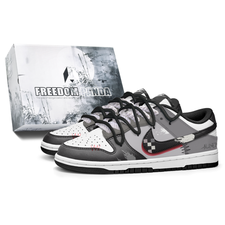 Nike Nike Dunk Slip Resistant Abrasion Resistant Low top Kids' Skateboarding Shoes Black Gray Teenagers