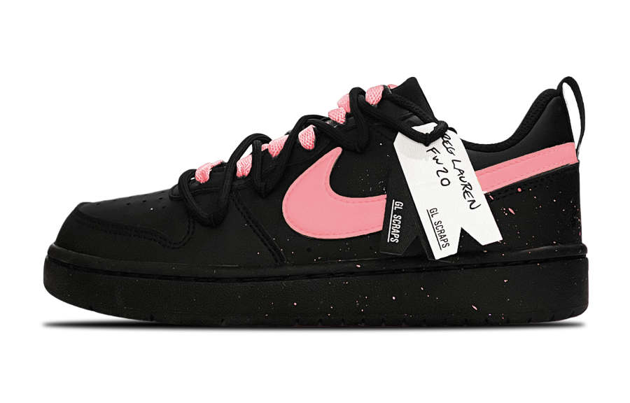 Nike Nike Court Borough Leather Low top Kids' Skateboarding Shoes Black Pink Teenagers