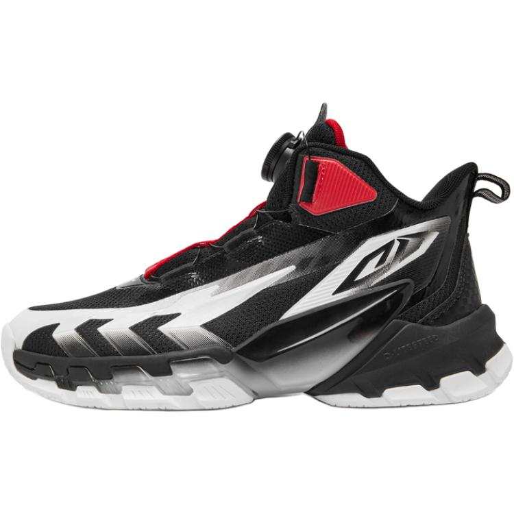QIAODAN Mid top Basketball Shoes Black White Teenagers