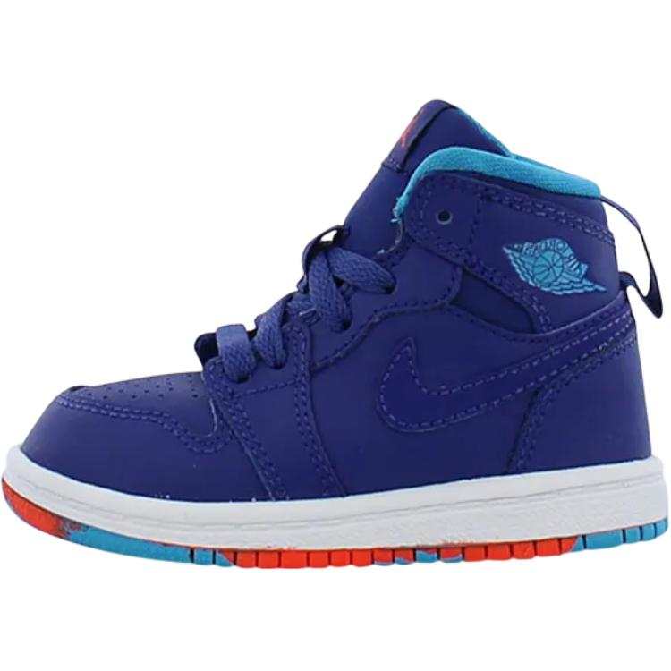 Jordan Jordan Air Jordan 1 Leather High top Toddler Shoes Blue Infant And Toddler