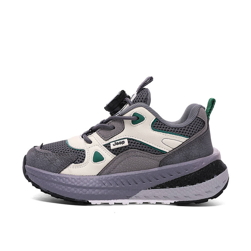 Jeep Lightweight Cushioning Slip Resistant Lightweight Cushioning Slip Resistant Low top Running Shoes Beige Gray Kids'