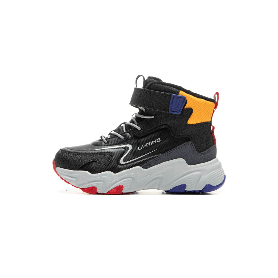 Li-Ning YOUNG Li Ning YOUNG Synthetic Leather Comfortable Slip Resistant Cushioning Rebound Thermal High top Kids Lifestyle Shoes