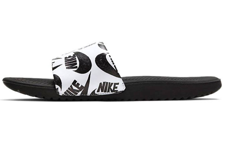 Nike Nike Kawa Stitching Slippers Black White Kids'