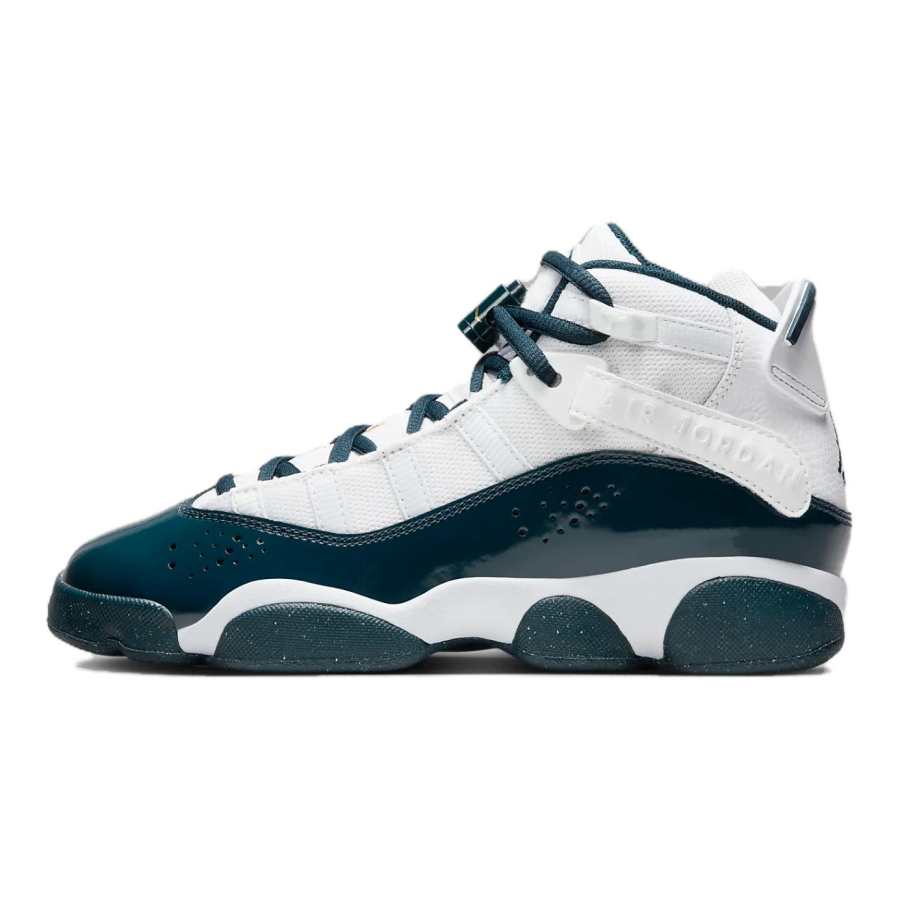 Jordan Jordan Air Jordan 6 Rings Mid top Basketball Shoes White Blue Unisex