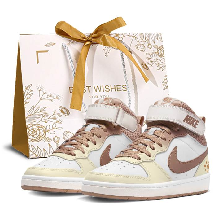 Nike Nike Court Borough Desert Sun Leather Slip Resistant, Abrasion Resistant, Breathable High top Skateboard Shoes Yellow