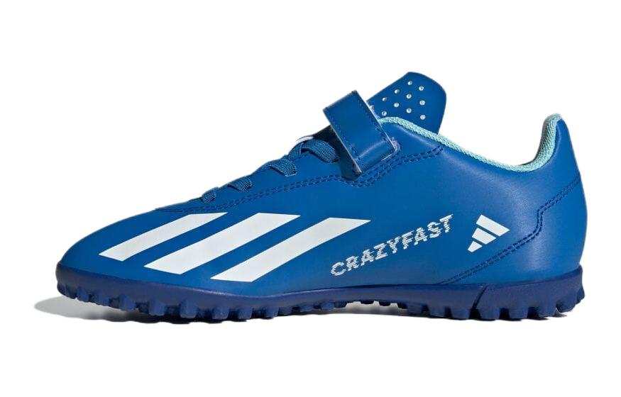 Adidas Adidas X Crazyfast.4 Synthetic Leather Cushioning, Wear Resistant Low top Kids' Soccer Shoes Blue Kids'
